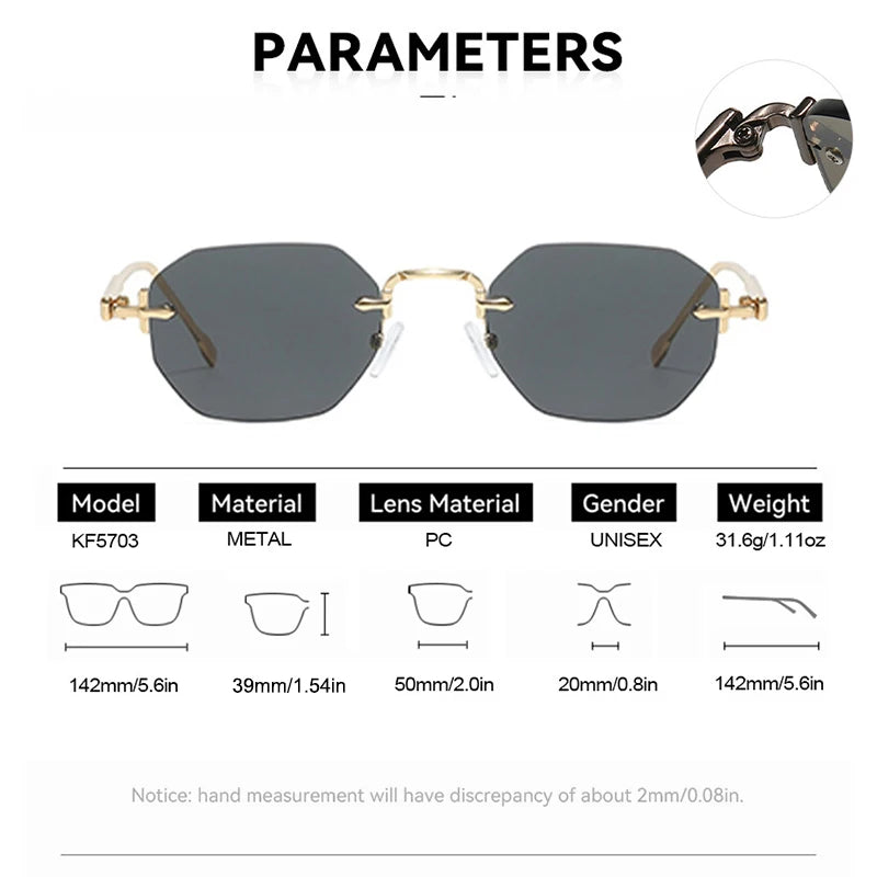Signature Neo-Classic Rimless Sunglasses