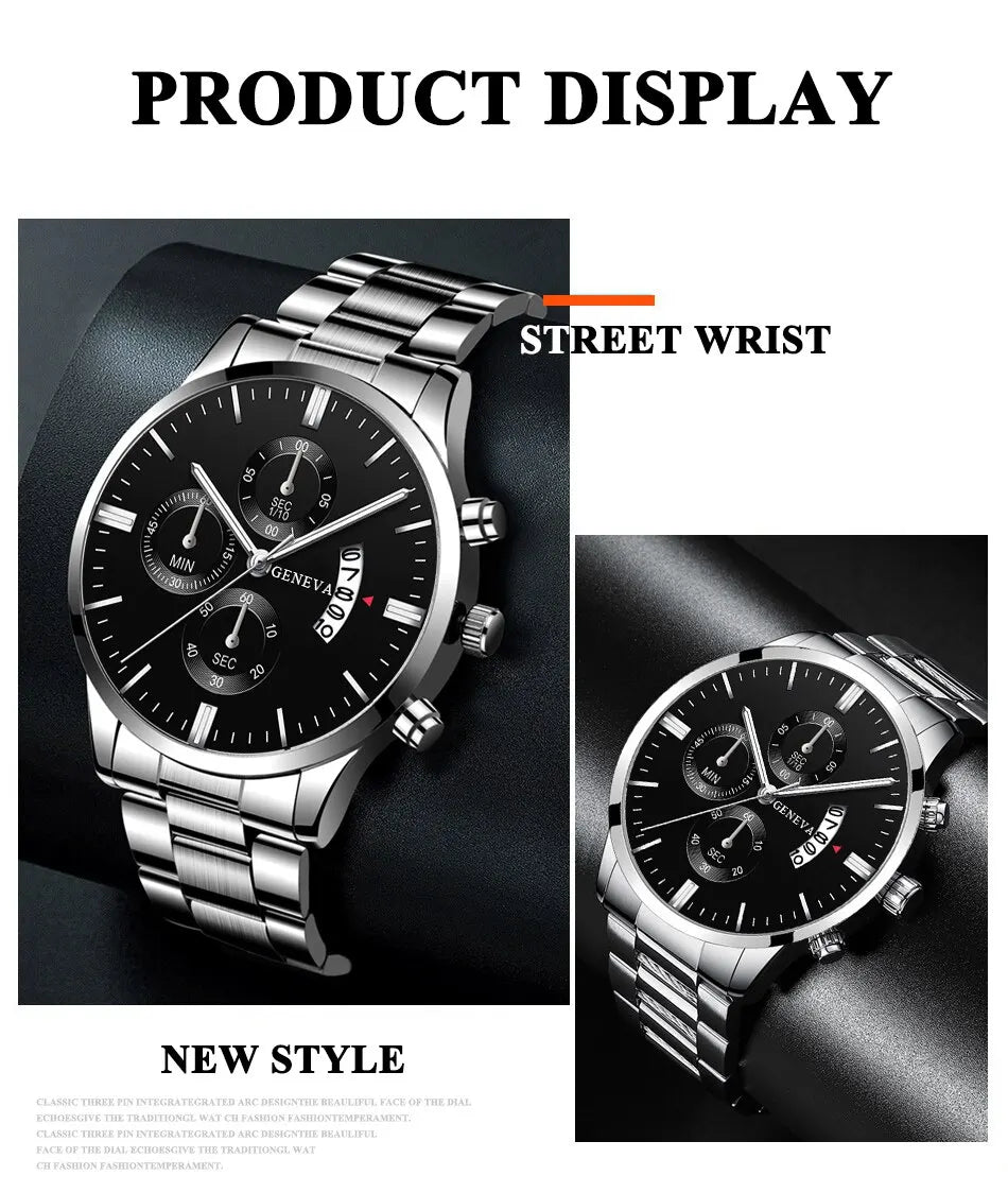 Signature Sterling Watch & Chain Executive Combo