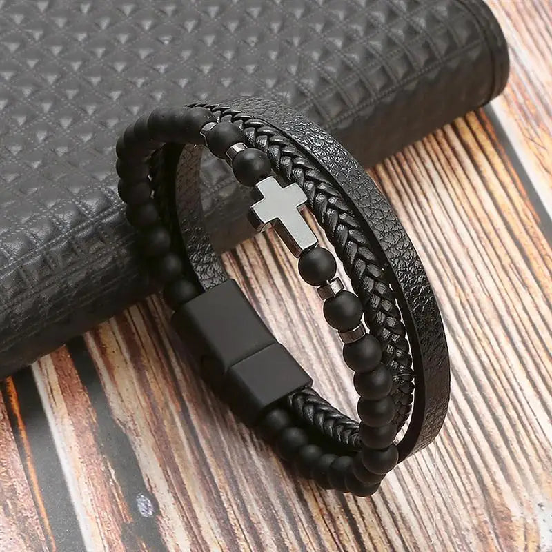 Signature Leather Braided Bracelet