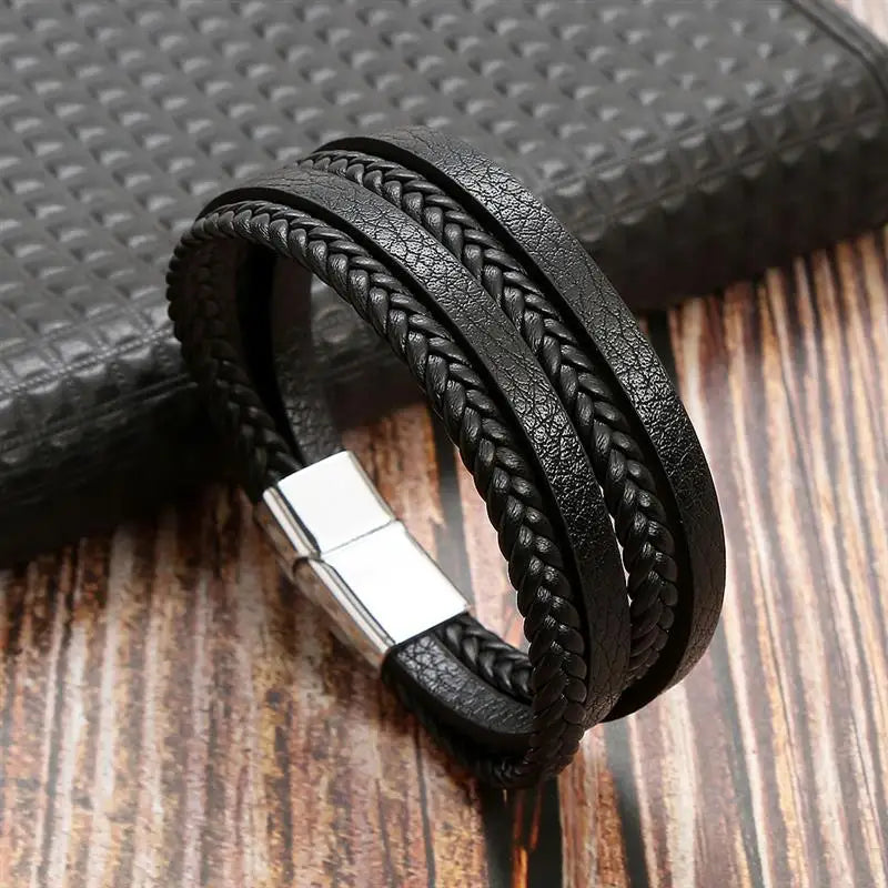 Signature Leather Braided Bracelet