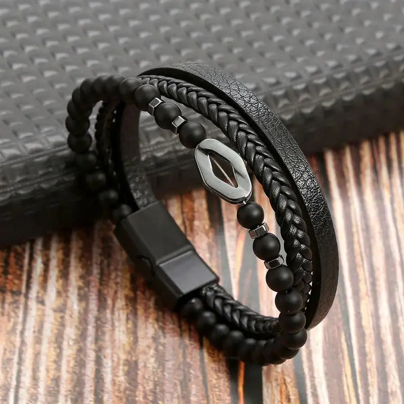 Signature Leather Braided Bracelet